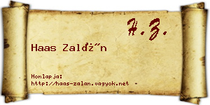 Haas Zalán névjegykártya